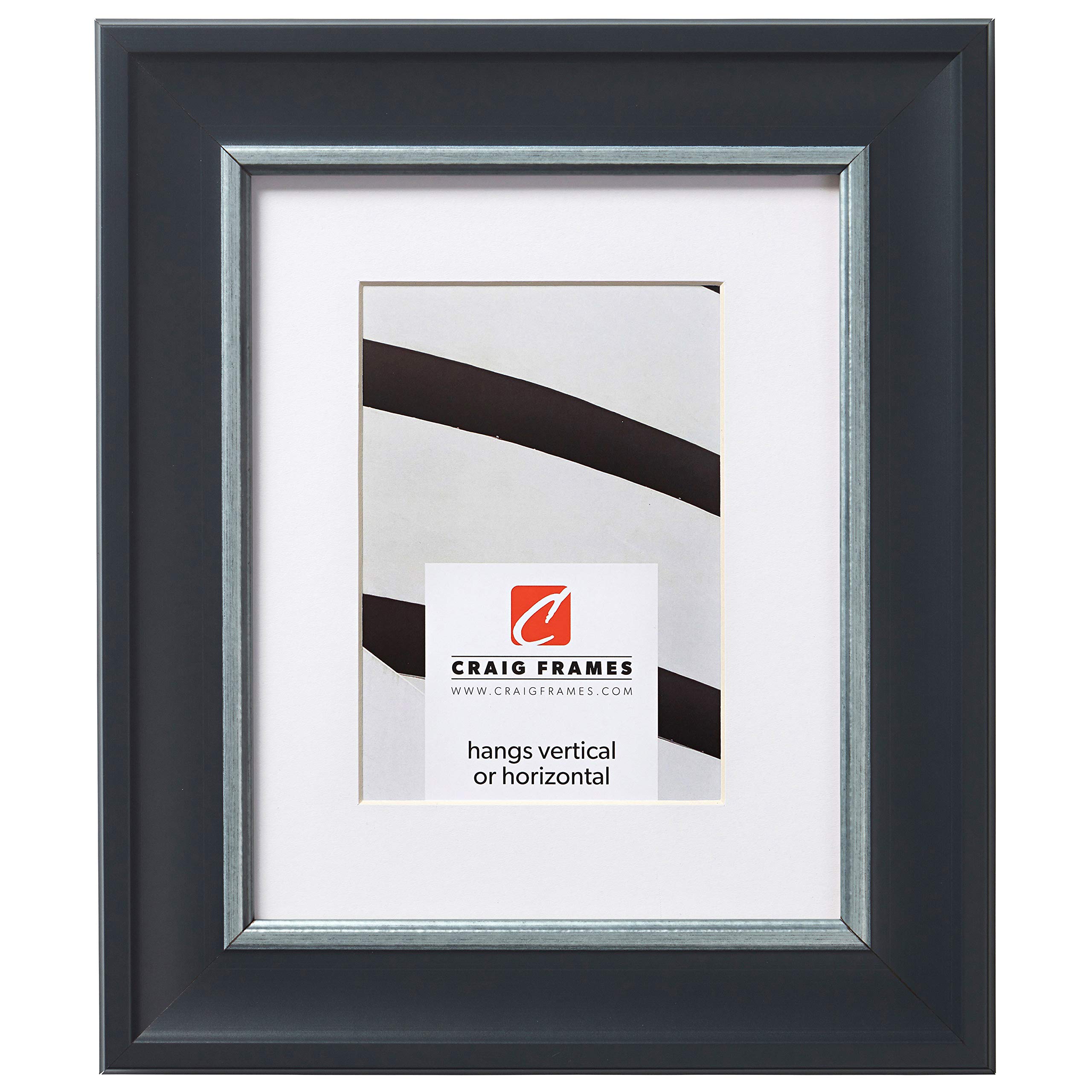 Craig Frames Martin 24x30 Inch Black and Silver Picture Frame with Mat for 20x26 Inch Photo - Perfect for Wall Art, Home Decor, and Office Display