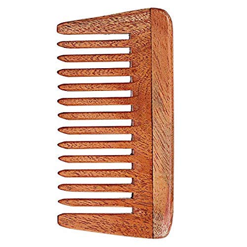 AATIRA Neem Wooden Wide Tooth Comb for Hair Growth, Hair Fall & Dandruff Control - Anti-Frizz Detangling Comb for Men & Women - Perfect for Daily Hair Care & Scalp Massage