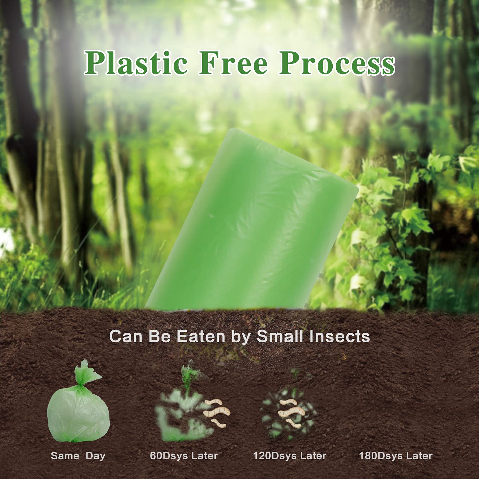 Toplive 4 Gallon Green Trash Bags - Heavy Duty Garbage Bags for Kitchen, Bathroom, Bedroom & Office Waste Bins | Perfect for Home, Office & Commercial Use