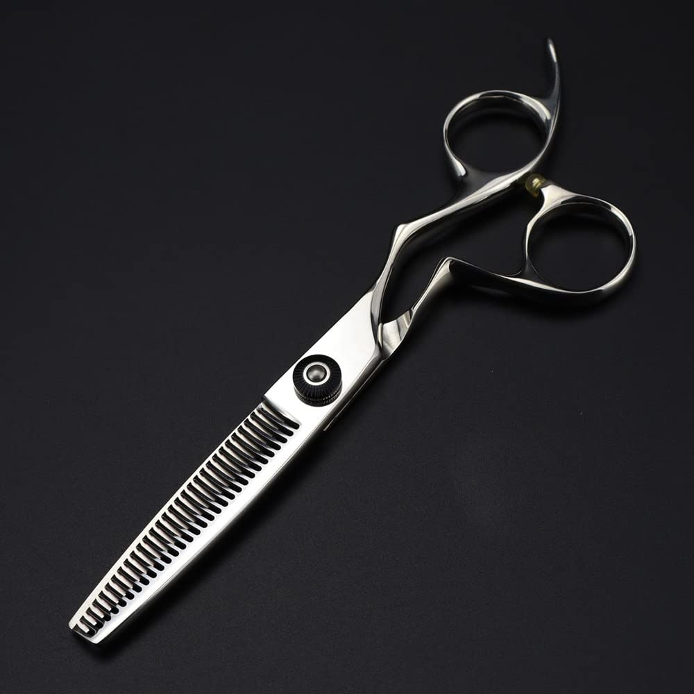 Professional 6 Inch Barber Scissors - Japan 440C Steel Hair Cutting Shears, Curved & Thinning Scissors for Salon & Home Hairdressing - Perfect for Stylists & DIY Haircuts (Set of 2)