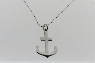 Sterling Silver Anchor Pendant Necklace with 55cm Ball Chain - Perfect for Everyday Wear, Gifts & Nautical-Themed Jewelry