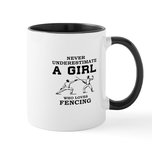 White/Black Inside - Never Underestimate A Girl Who Loves Fencing Mugs