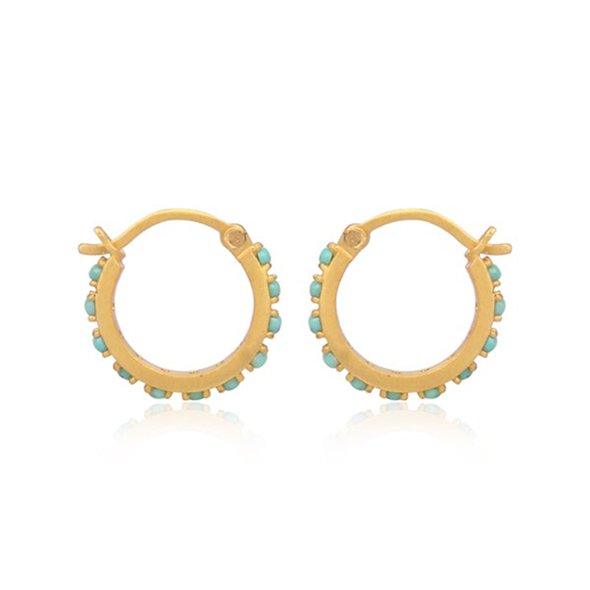 Turquoise Huggie Earrings for Women - Dainty Hoop Earrings for Daily Wear, Gift Giving & Special Occasions
