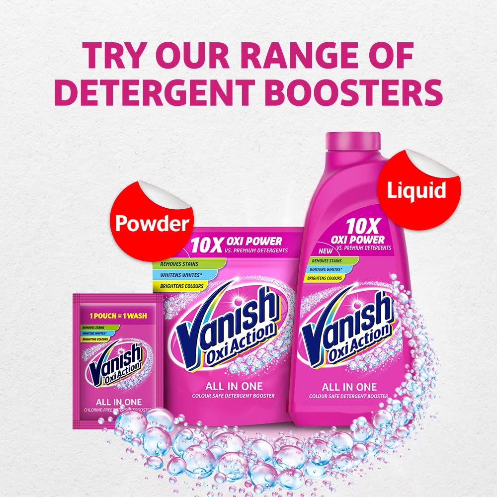 Vanish Oxi Action Stain Remover Laundry Detergent Powder - 100g | Powerful Whitening & Brightening | Removes Tough Stains from Clothes, Sheets & Fabrics | Ideal for Laundry, Travel & Home Use