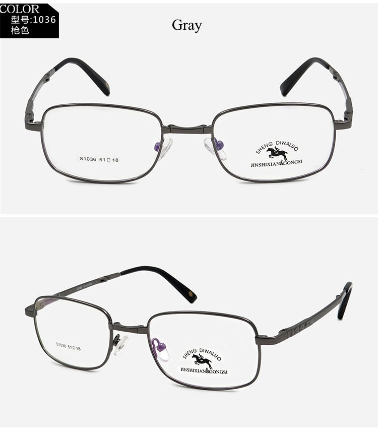 Bclear Men's Foldable Full Rim Alloy Frame Eyeglasses ZT1036 - Lightweight Reading Glasses for Men, Durable & Stylish Eyewear for Work, Travel, and Everyday Use