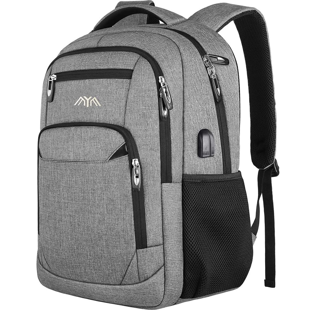 15.6 Inch Laptop Backpack for Men & Women - USB Charging Port, College School Backpack with Dedicated Laptop Compartment - Perfect for Business, Travel, Office & Daily Commute