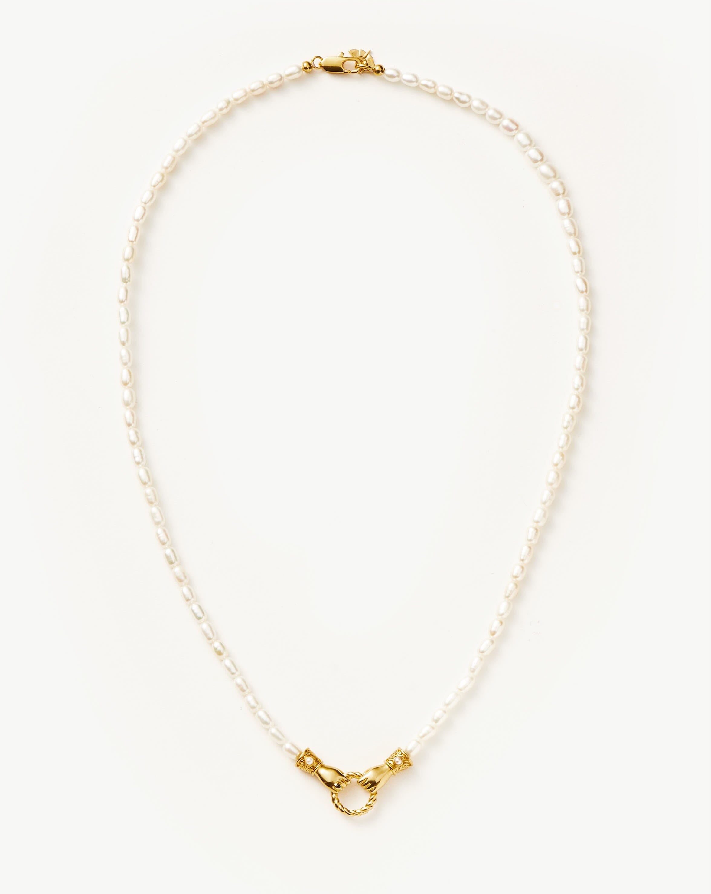 Harris Reed Medium In Good Hands Pearl Pendant Necklace - Elegant Pearl Jewelry for Women, Dainty Layering Necklace, Gift for Her - Perfect for Weddings, Date Nights & Special Occasions