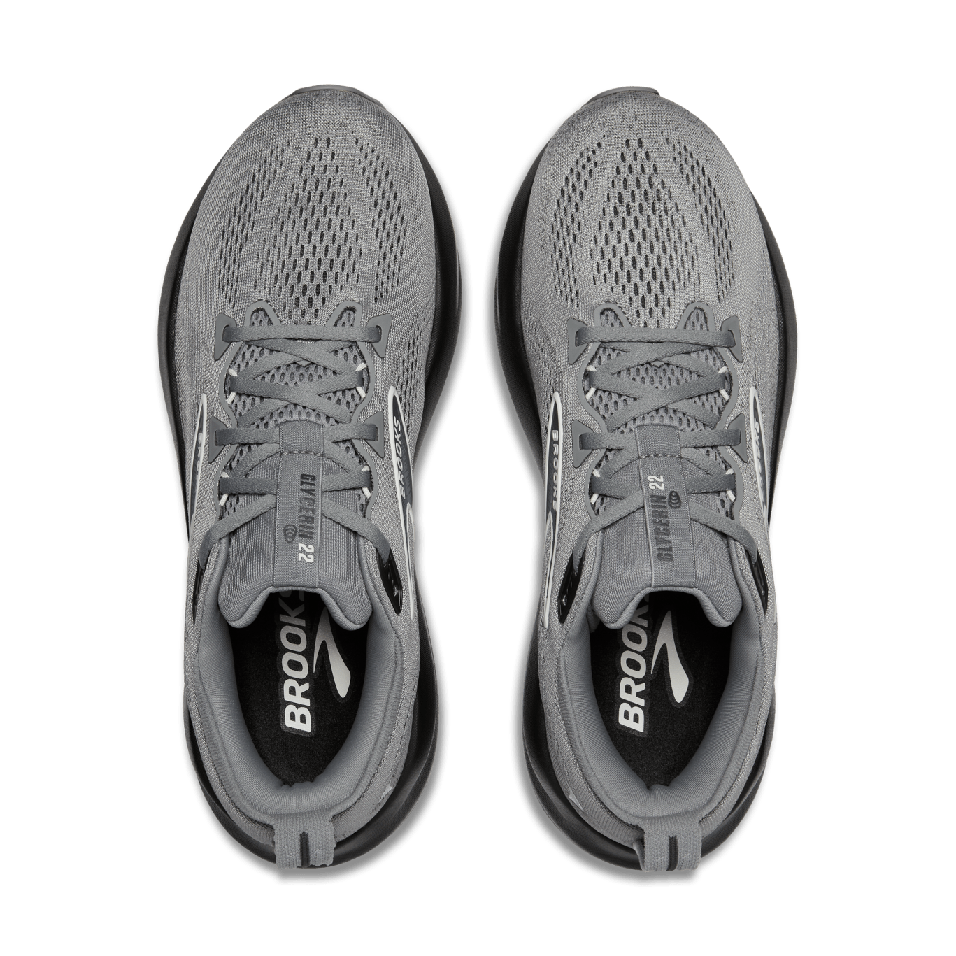 Brooks Glycerin 22 Running Shoes for Men (2E Wide Width) - Primer Gray/Ebony/Bluewash | Cushioned Road Running Sneakers for Long Distance & Marathon Training
