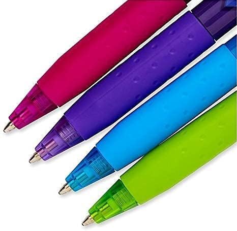 Paper Mate InkJoy 4-Pack Ballpoint Pens - Ultra Smooth Writing, Vibrant Colors (Magenta, Lime, Turquoise, Purple) - Perfect for Office, School & Creative Projects (1968178)