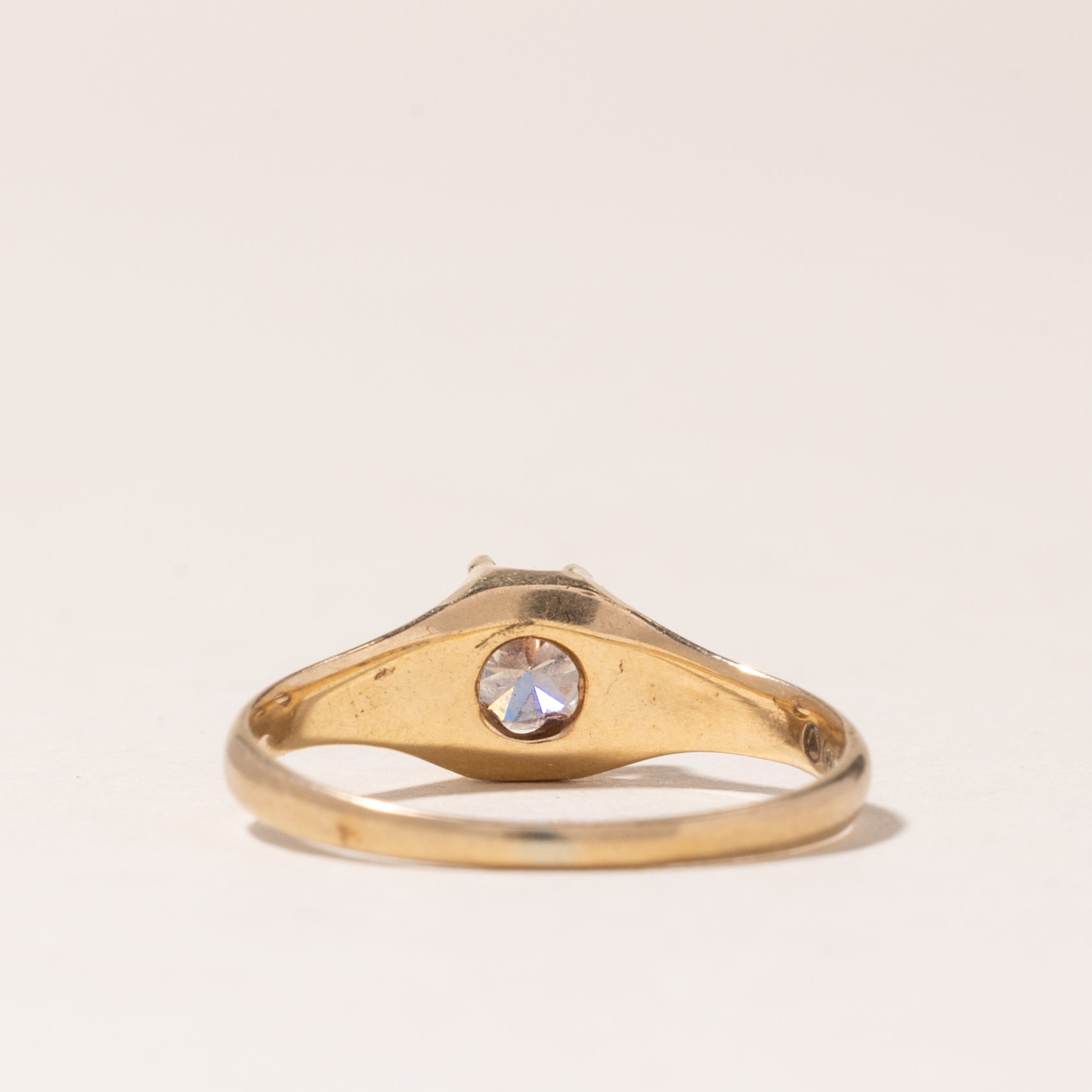 Vintage 14K Yellow Gold Solitaire Diamond Engagement Ring | 0.35ct Round Cut Diamond | Size 5.5 | Wedding Proposal, Anniversary Gift, Bridal Jewelry