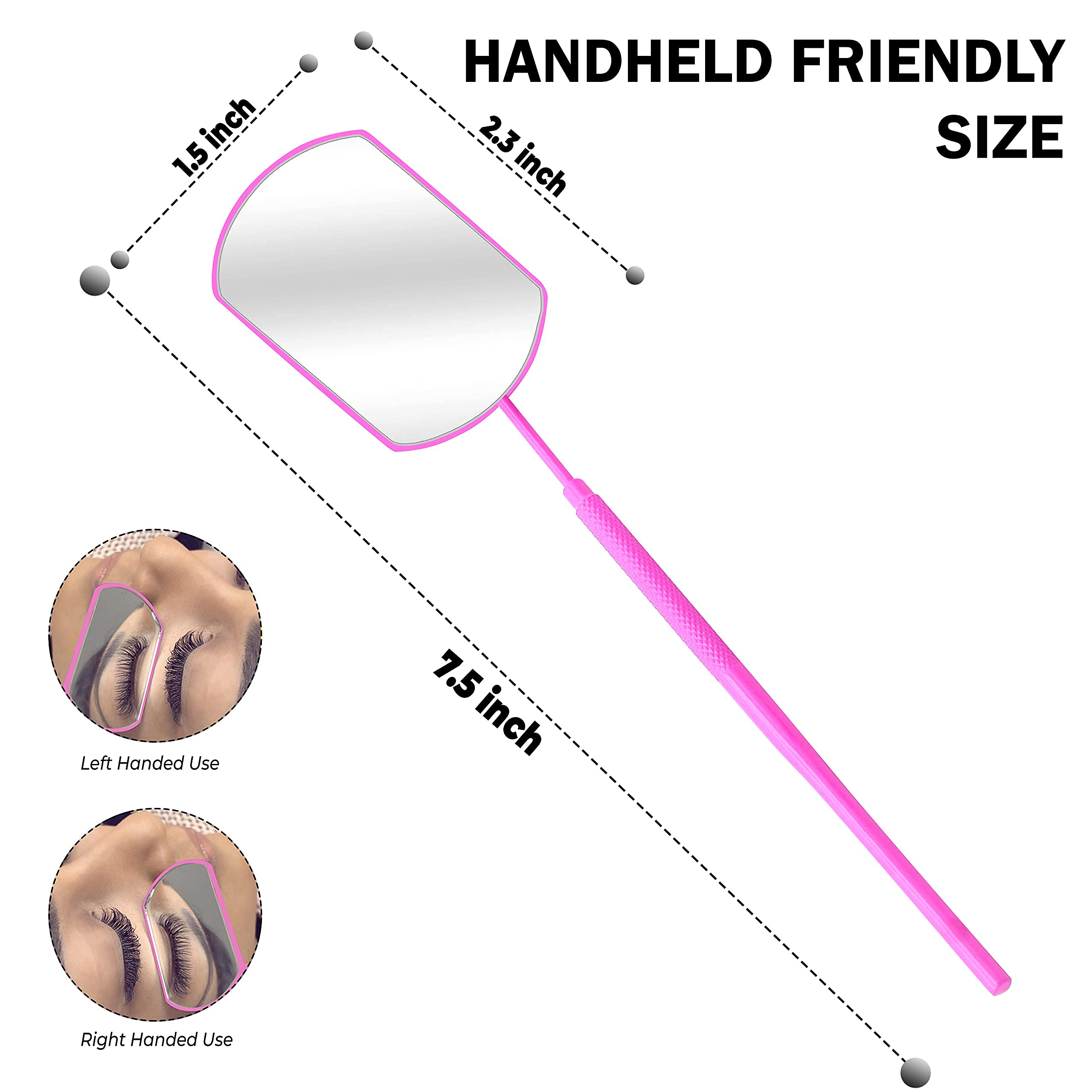 Professional Eyelash Extension Tweezers with Upgraded Design & Magnifying Mirror - Perfect for DIY Lash Lifts, Extensions and Salon Use