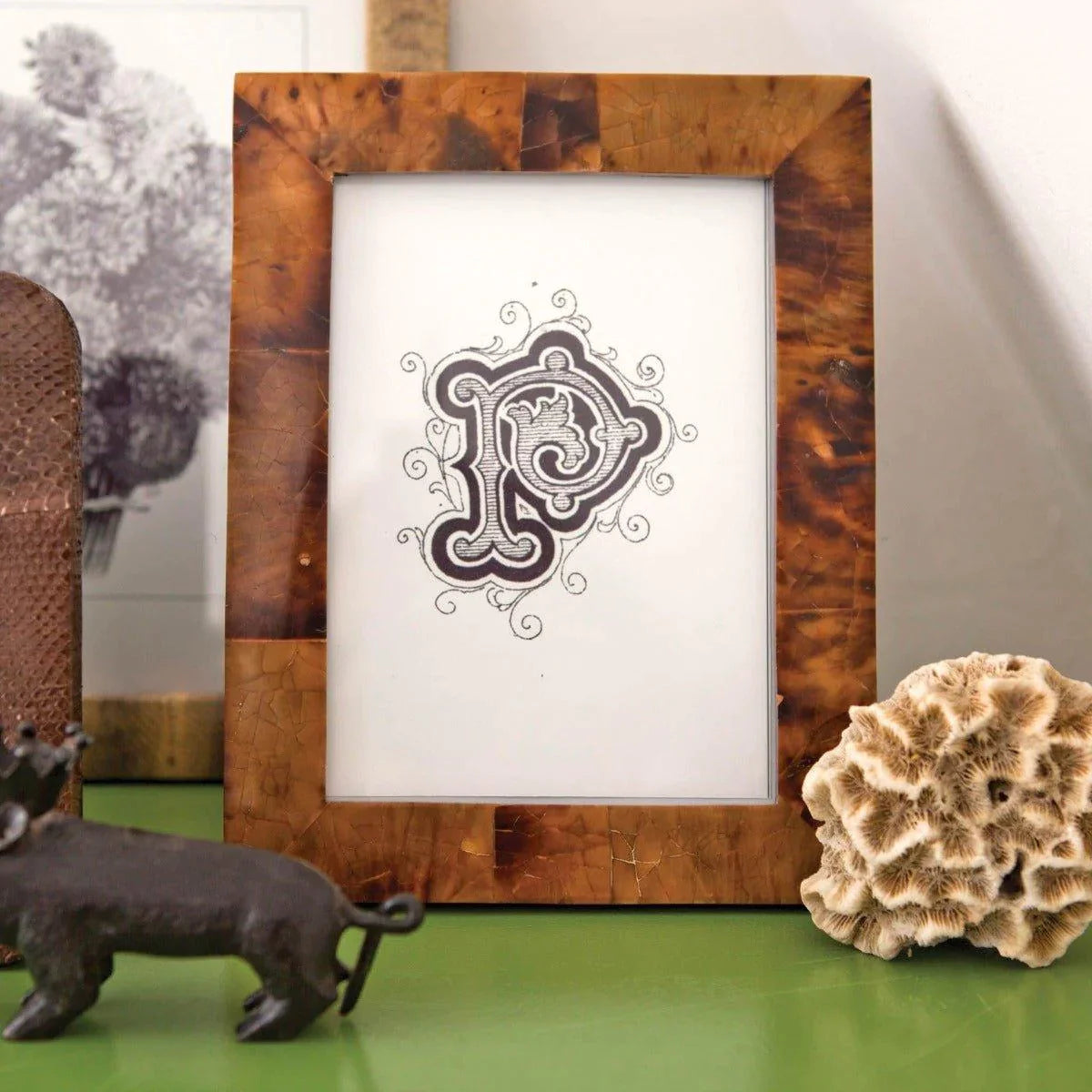 Basel Caramel Tortoise Shell Picture Frame Set - Elegant Photo Display for Home & Office Decor