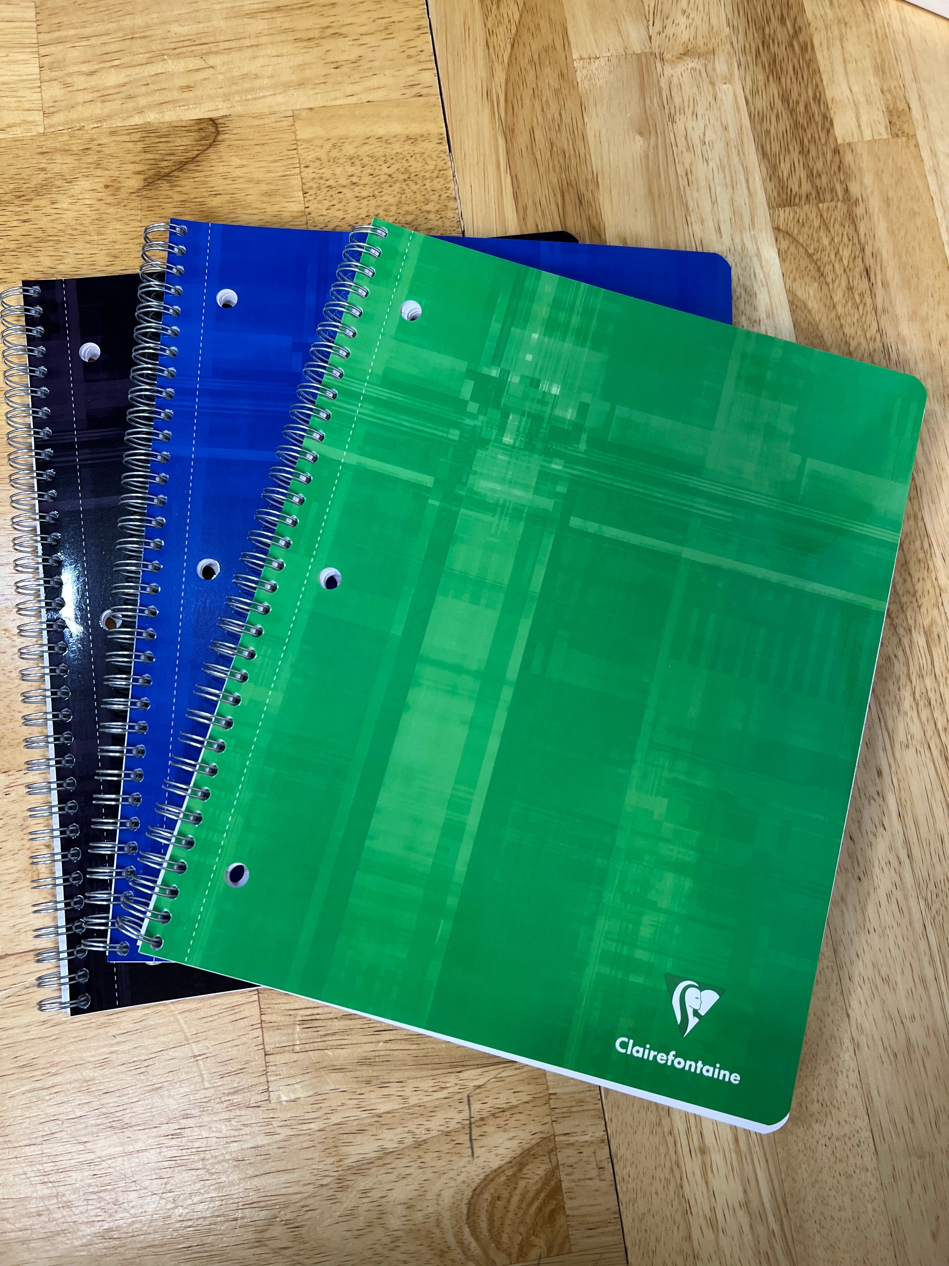 Clairefontaine Classic Wire Bound Notebook with Margin - Premium Lined Paper for School, Office & Journaling - Smooth Writing & Tear-Resistant Pages