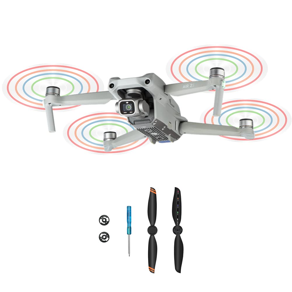 DJI Mavic Air/Air 2s Rechargeable LED Light Flash Foldable Quick-Release Propellers - 1 Pair Drone Accessories for Night Flying & Aerial Photography