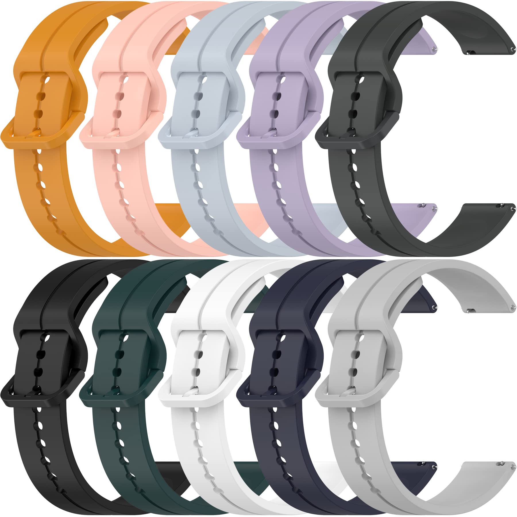 10 Pack Replacement Silicone Watch Bands for iTech Fusion 2 & 2R - Durable Sport Wristbands for Women & Men - Perfect for Fitness, Running, Swimming & Daily Wear