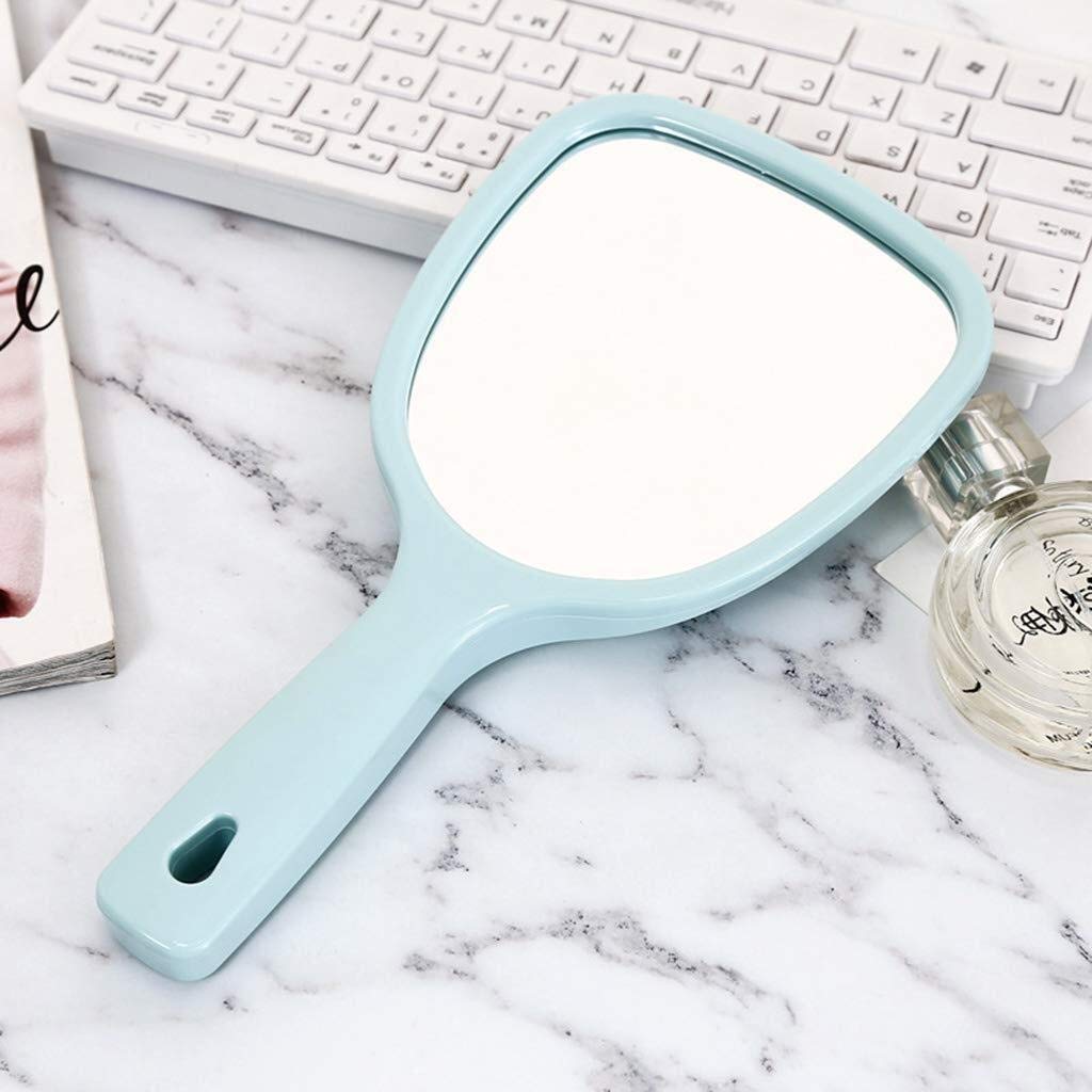 Portable Foldable Retro Makeup Mirror - HD Princess Handheld Beauty Mirror with Stand, Nordic Style Dressing Mirror for Home & Travel (Blue) | Perfect for Vanity, Makeup Application & Travel Essentials