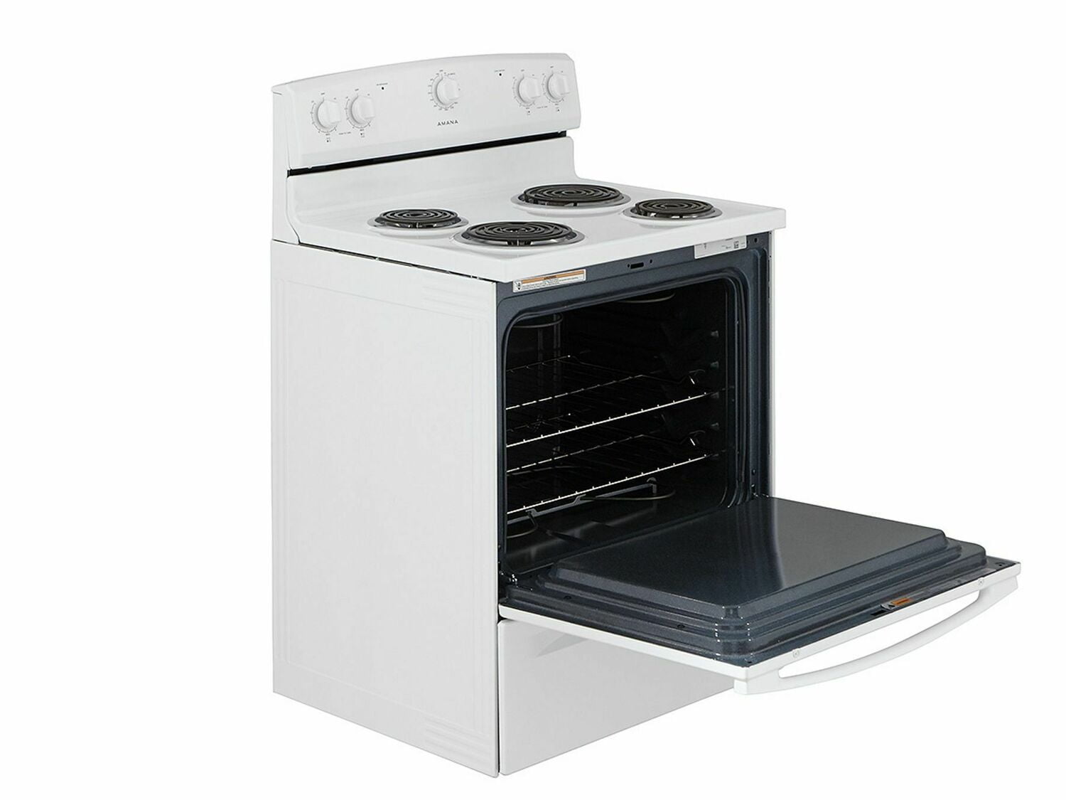 Amana ACR2303MFW 30 Inch Electric Range with Warm Hold - White | Freestanding Stove with Convection Oven & Self-Cleaning | Perfect for Home Kitchen, Apartment Cooking & Small Spaces