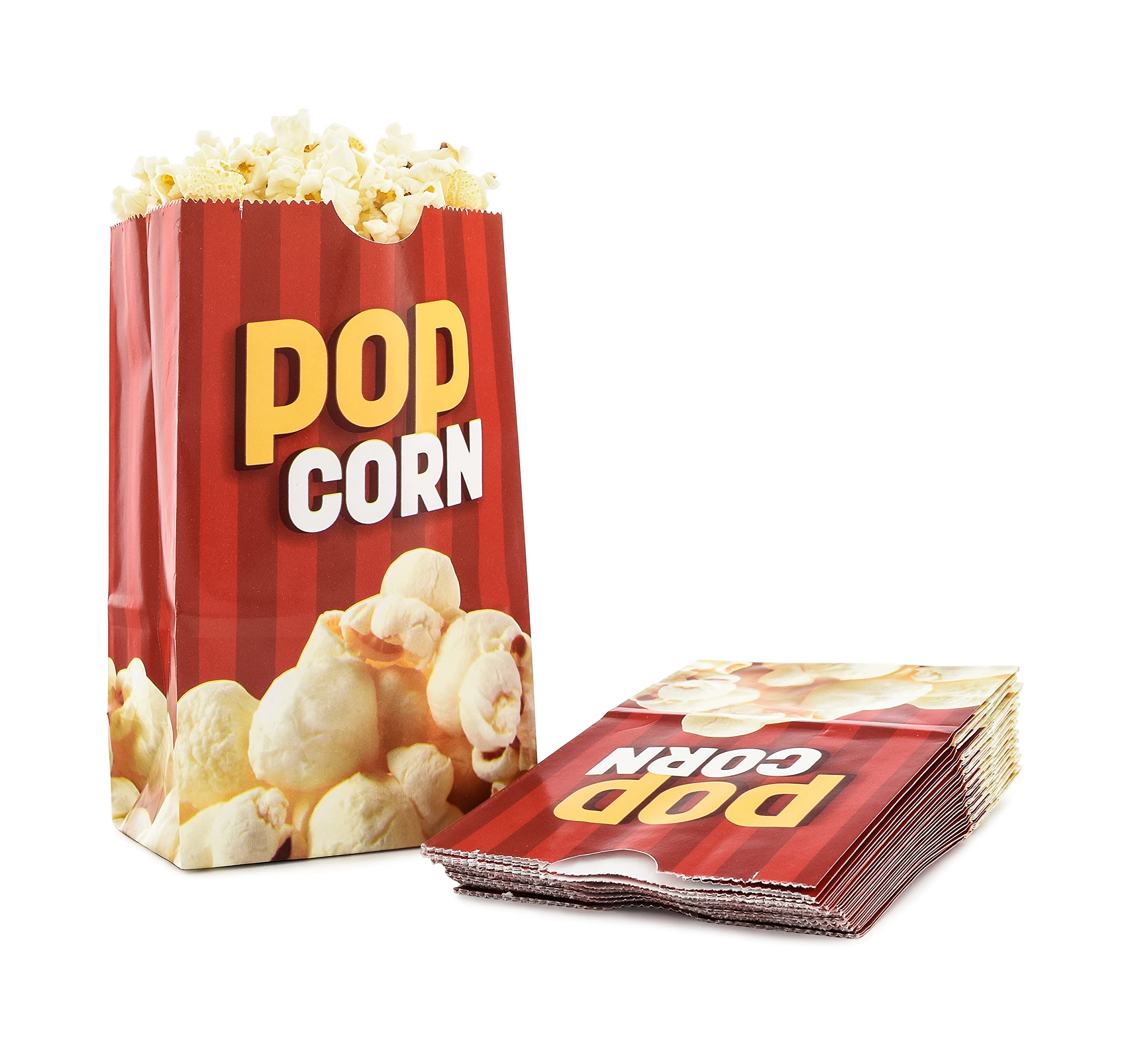 Snappy Popcorn Flat Bottom Theater Popcorn Bags - 32 oz (1000 Count) - Perfect for Movie Nights, Concessions & Bulk Snack Packaging