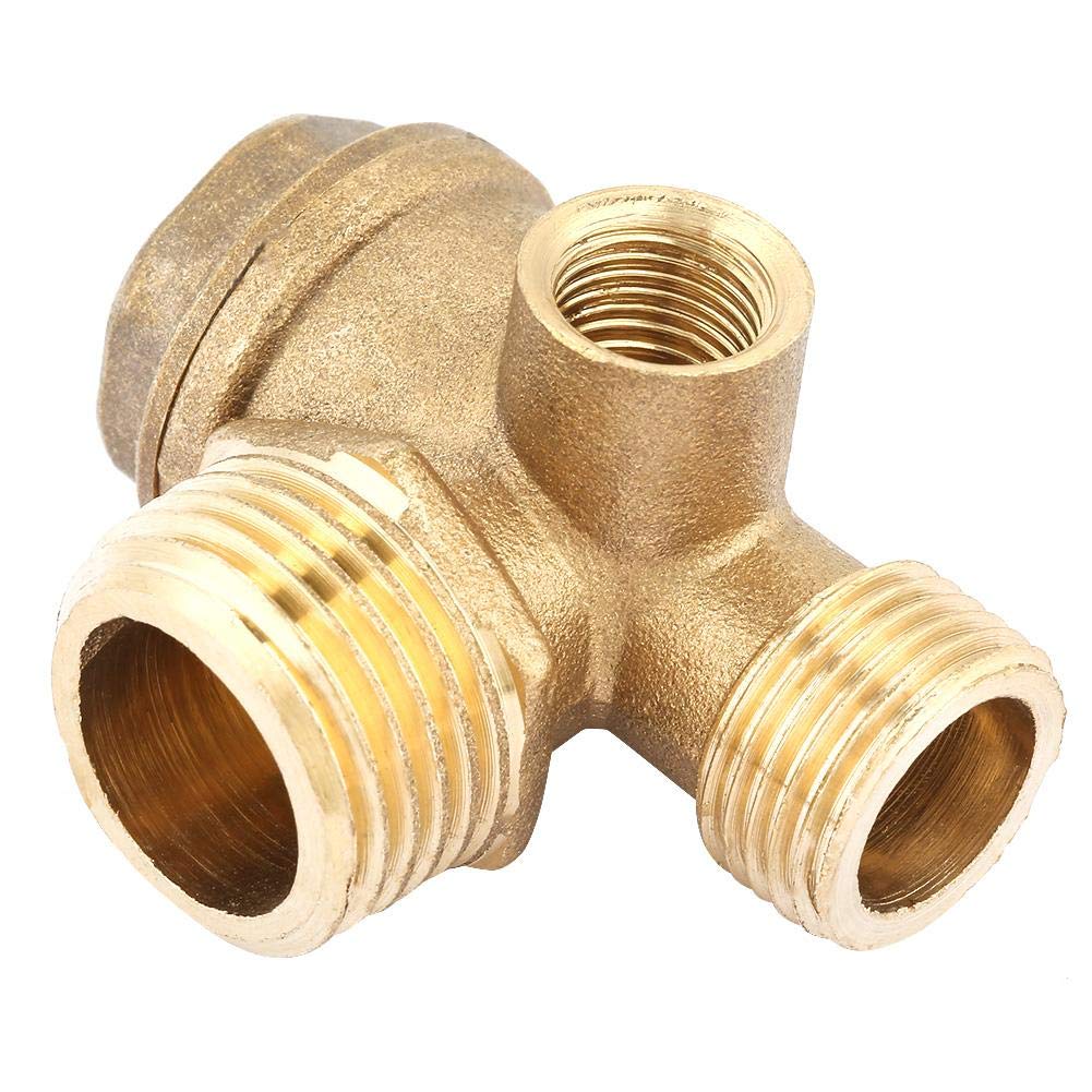 3-Port Brass Air Compressor Check Valve with Male Thread - Heavy Duty Pneumatic Tube Connector for Air Tools, HVAC Systems & Industrial Applications