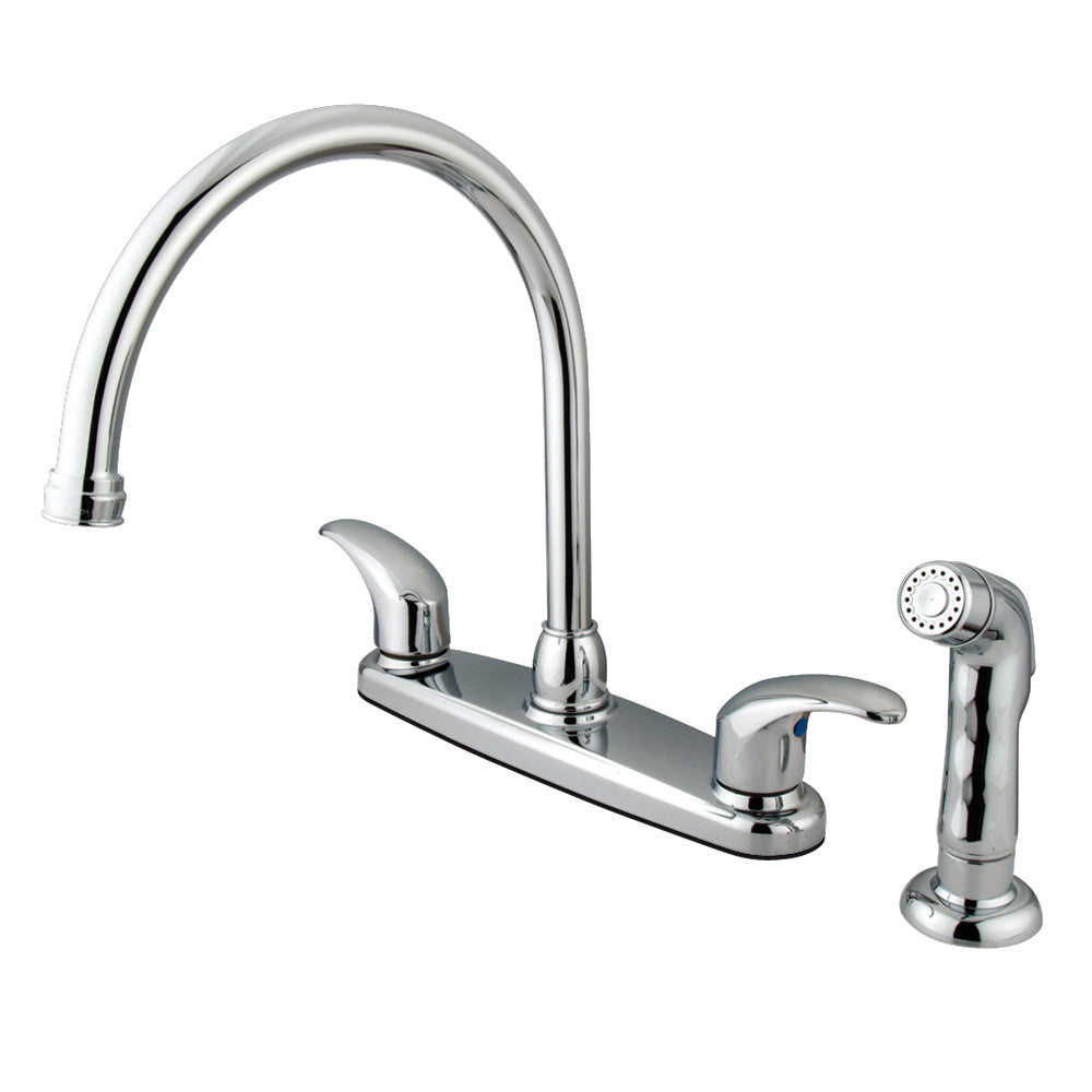 Kingston Brass KB6798LLSP 8 Inch Centerset Kitchen Faucet - Stainless Steel Pull-Down Sprayer for Modern Sinks | Perfect for Cooking, Washing Dishes & Filling Pots
