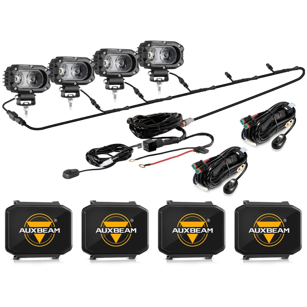 4 Inch 60W LED Pod Lights - R4 Series with Corrugated Lens & 120° Wide Beam for Off-Road Trucks, ATVs, Boats & Marine Lighting