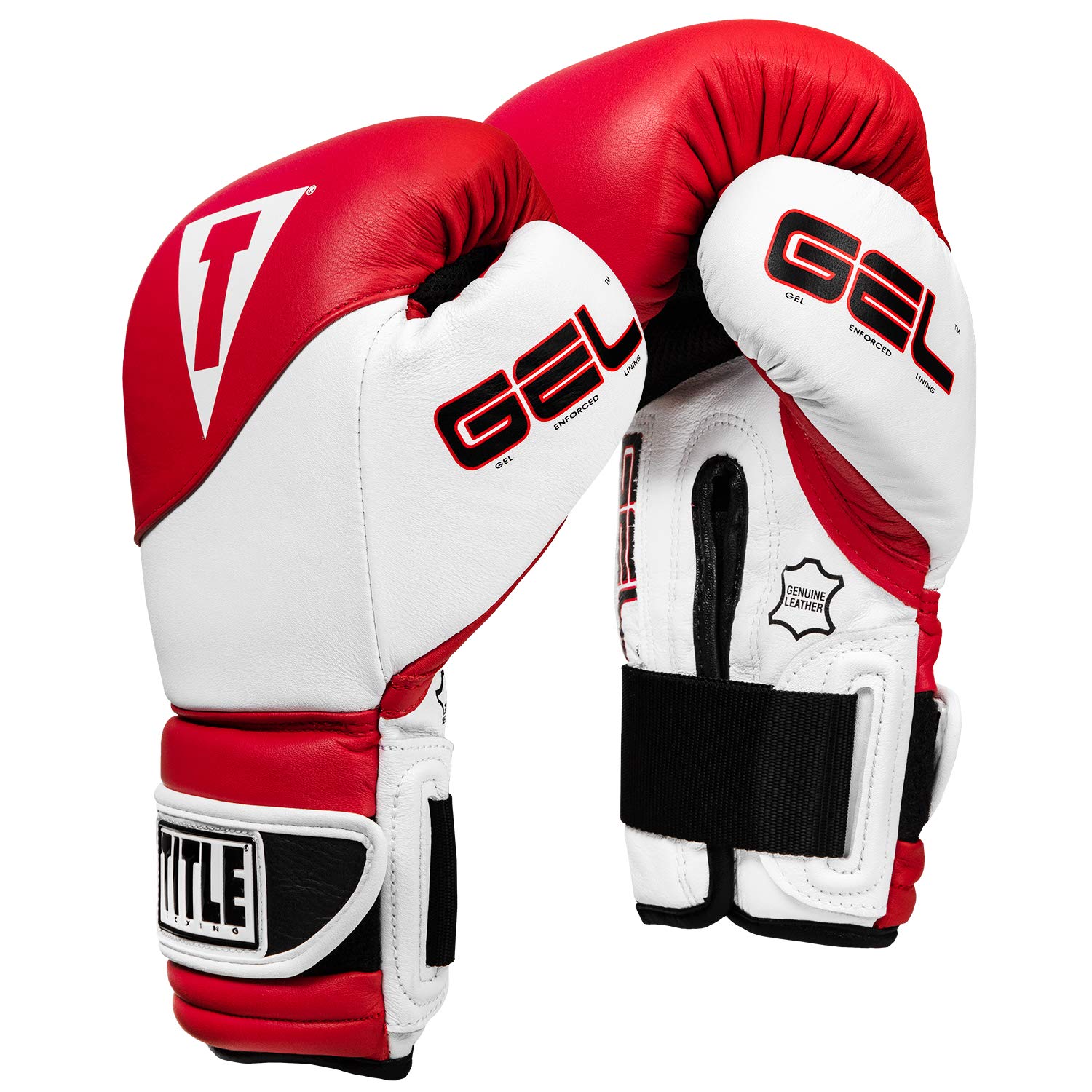 Title Boxing Gel Suspense Training Gloves 18 oz - Red & White Punching Bag Gloves for Boxing, MMA, Kickboxing & Fitness Training