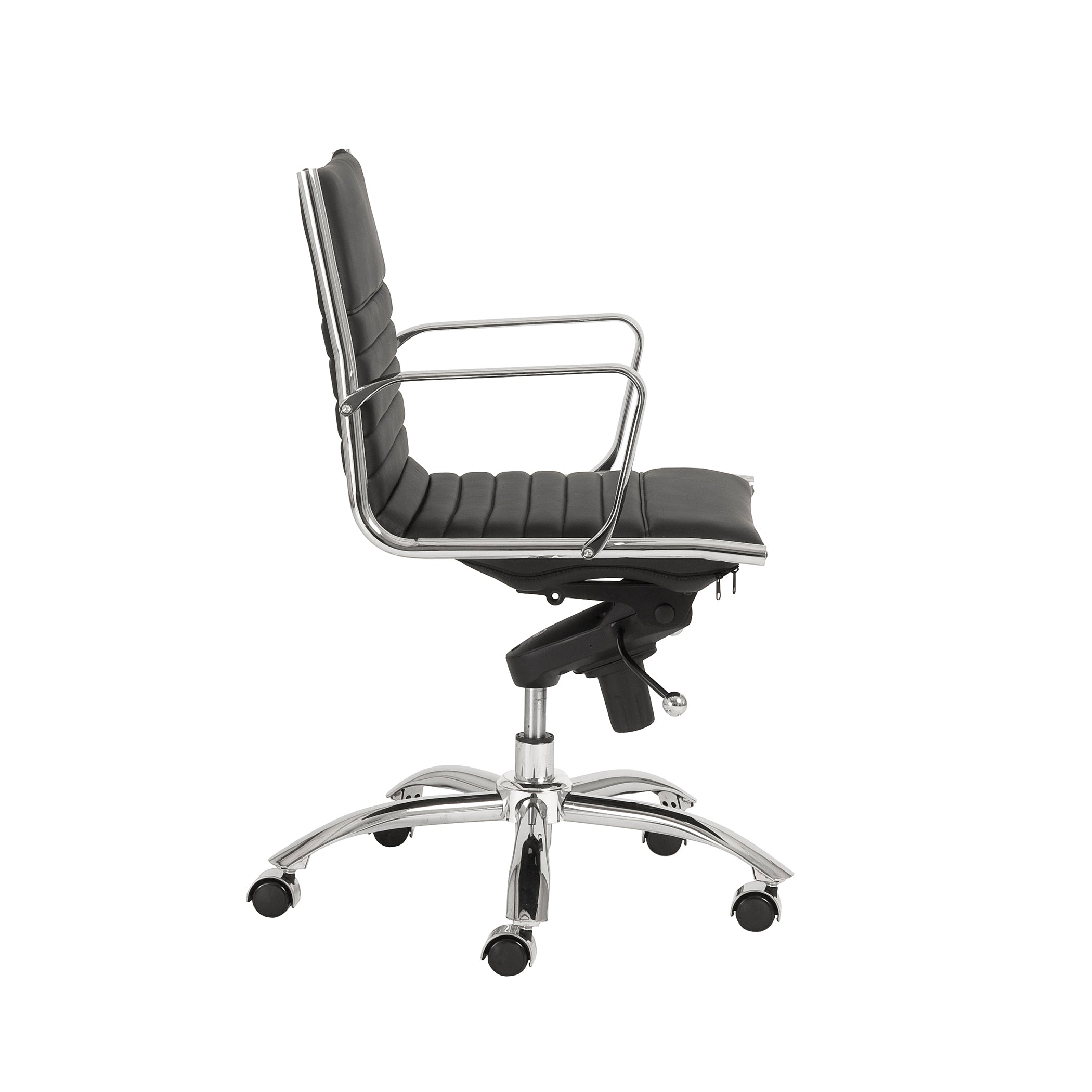 Dirk Low Back Office Chair with Chromed Steel Base - Ergonomic Mesh Desk Chair for Home & Office Workspaces - Perfect for Long Hours of Computer Work, Gaming, and Study Sessions