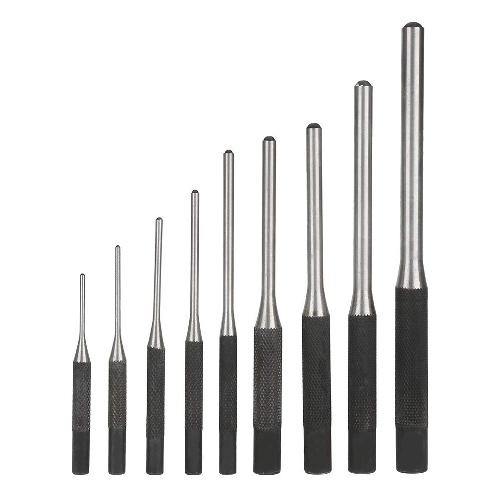 HEEPDD 9-Piece Roll Pin Punch Set - Premium Steel Gunsmith Tool Kit with Zippered Case for Automotive, Watch & Jewelry Repair | Perfect for DIY Crafts, Firearm Maintenance & Watchmaking Projects