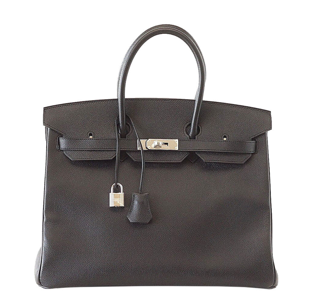 Authentic Hermès Birkin 35cm Black Epsom Leather Handbag with Palladium Hardware - Luxury Tote Bag for Women, Perfect for Work, Travel & Special Occasions