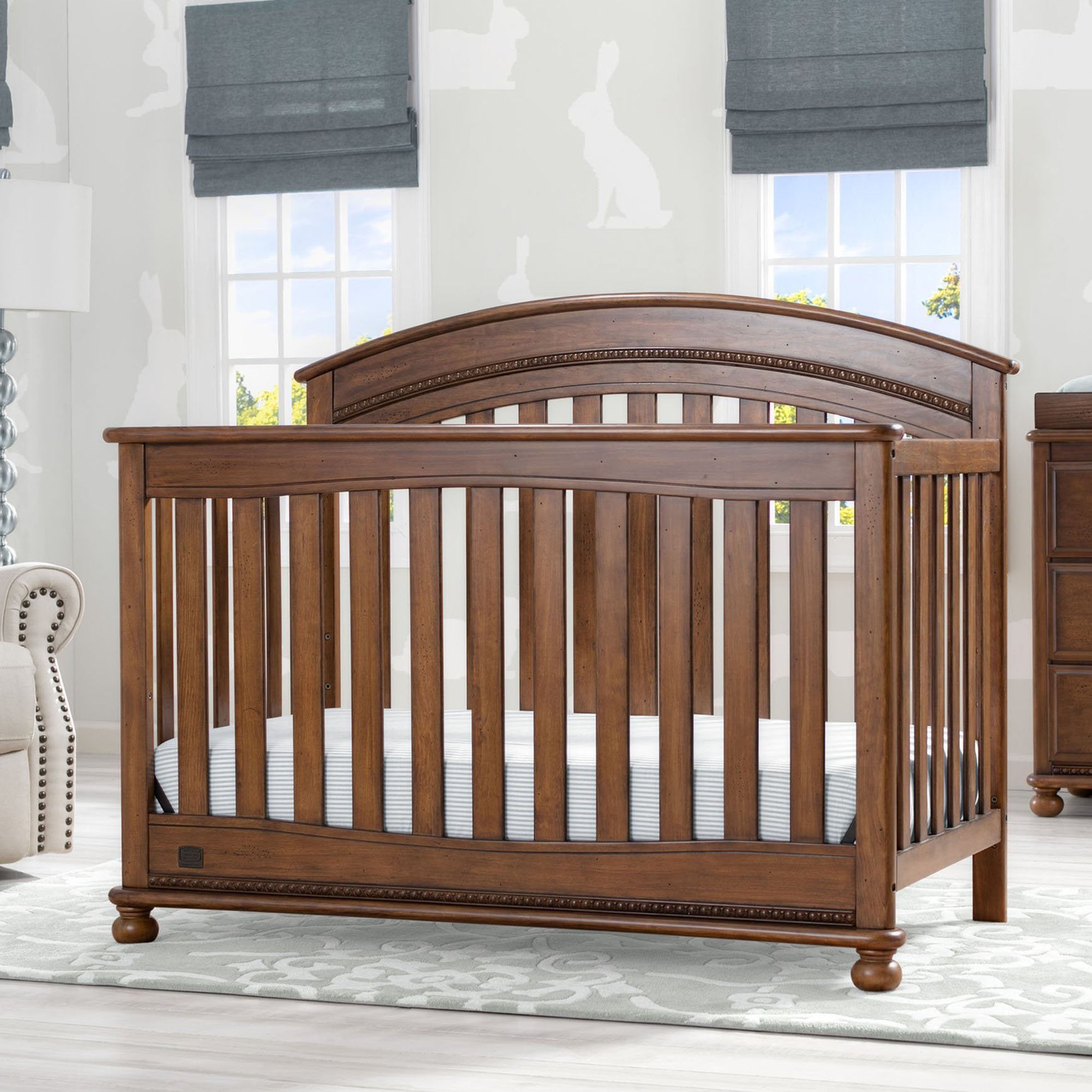 Aden 4-in-1 Convertible Baby Crib - Toddler Bed, Daybed & Full-Size Bed - Safe & Stylish Nursery Furniture for Newborns to Teens - Perfect for Bedrooms, Daycare & Guest Rooms