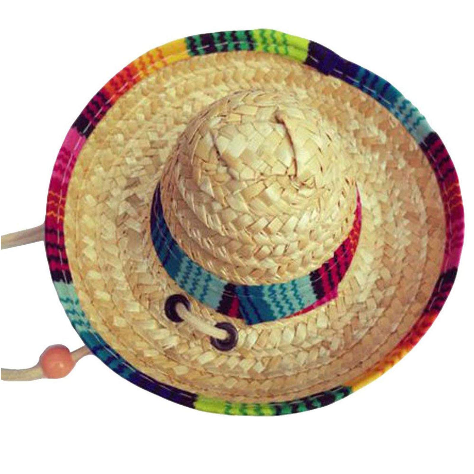 Mini Straw Sombrero Hat for Dogs & Cats - Mexican Party Hat for Small Pets & Puppies - Perfect for Cinco de Mayo, Halloween & Costume Parties