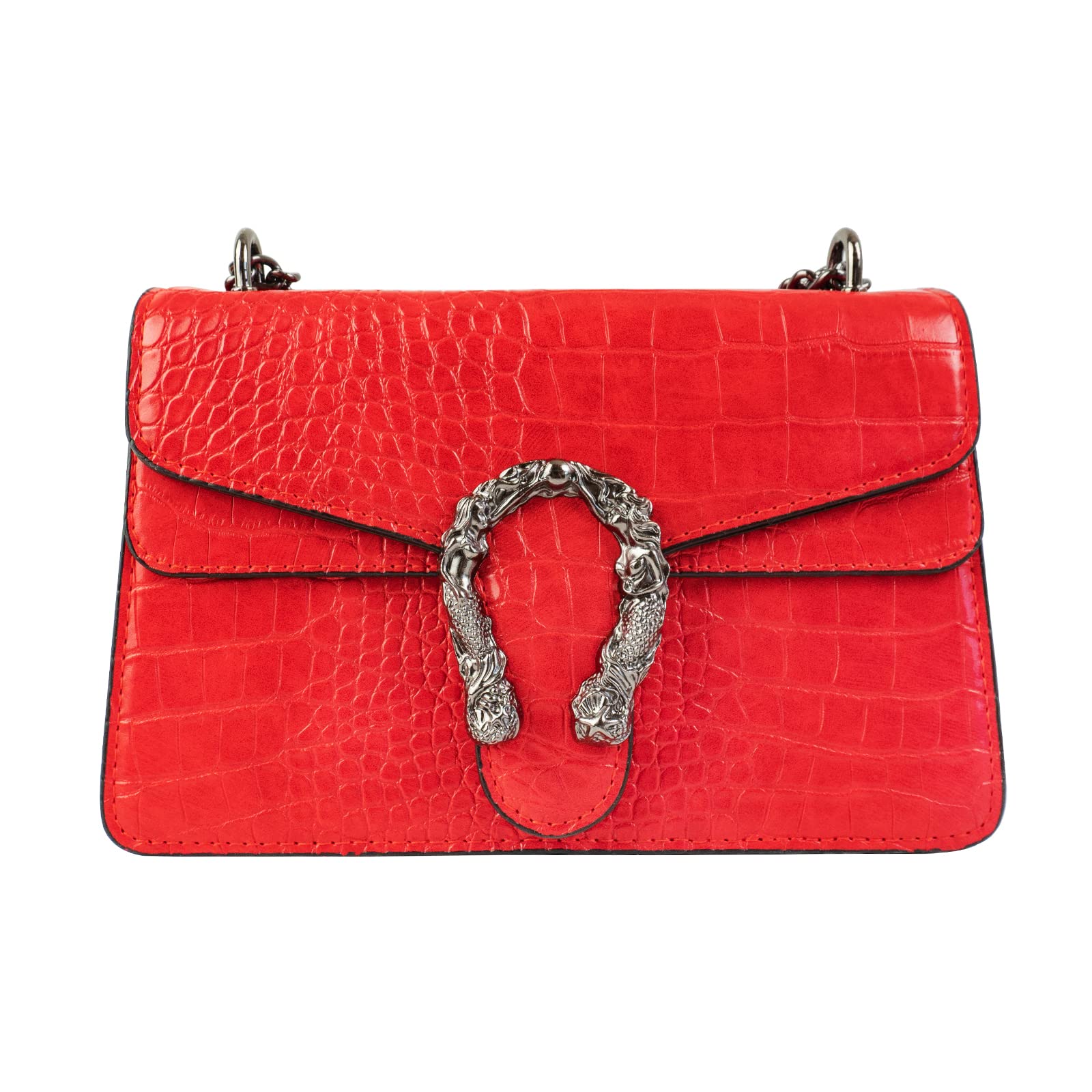 JBB Women's Crossbody Bag Snake Print Clutch Purse with Chain Strap - Stylish Shoulder Satchel for Evening Out, Party & Daily Use