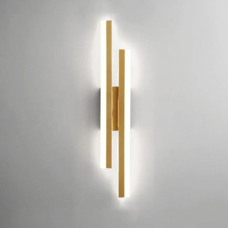 Minimalist Double Linear Dimmable Modern Wall Lights - Contemporary LED Wall Sconce for Bedroom, Living Room, Hallway Lighting - Adjustable Brightness for Ambience and Task Lighting