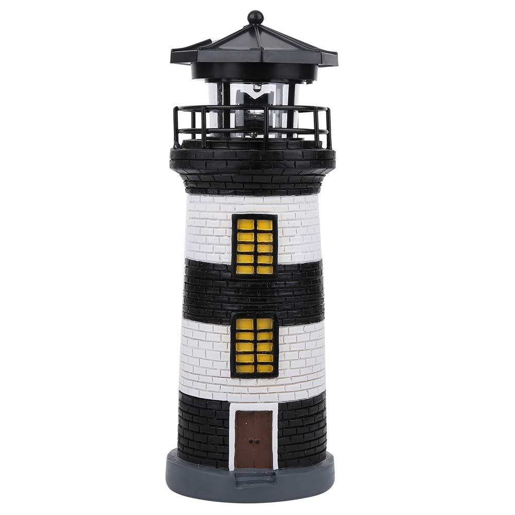 Solar Powered LED Lighthouse Decor - Outdoor Rotating Solar Light for Garden, Patio, Yard, Lawn & Fence | Weatherproof Landscape Lighting for Pathway, Deck & Backyard Decoration