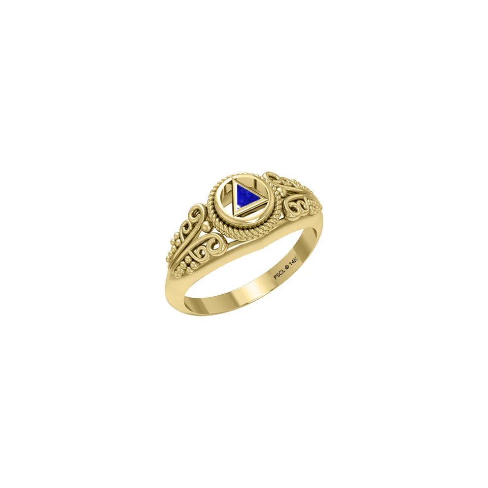 14K Yellow Gold Celtic Triangle Symbol Ring for Women - Elegant Spiritual Jewelry for Everyday Wear, Gift Giving & Special Occasions