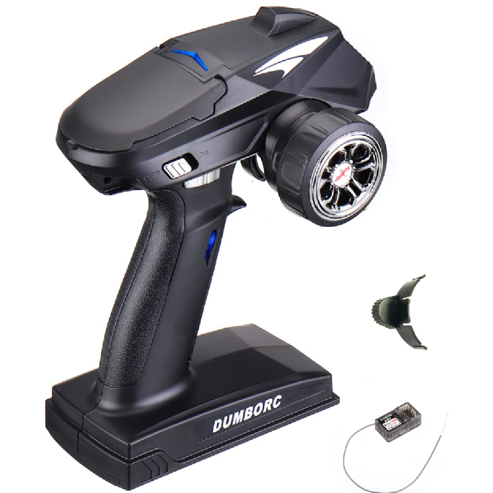 X4 4CH 2.4GHz RC Radio System Transmitter and Receiver with X6F Remote Controller for RC Cars, Boats, Tanks (400-500m Range) - Perfect for Hobbyists, Racing & Outdoor Play