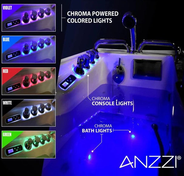 Anzzi 2953WCRWD 29x53 Inch Right Drain Walk-In Bathtub with Whirlpool Air Jets - Wheelchair Accessible Soaking Tub for Seniors & Mobility Needs | Bathroom Safety & Relaxation