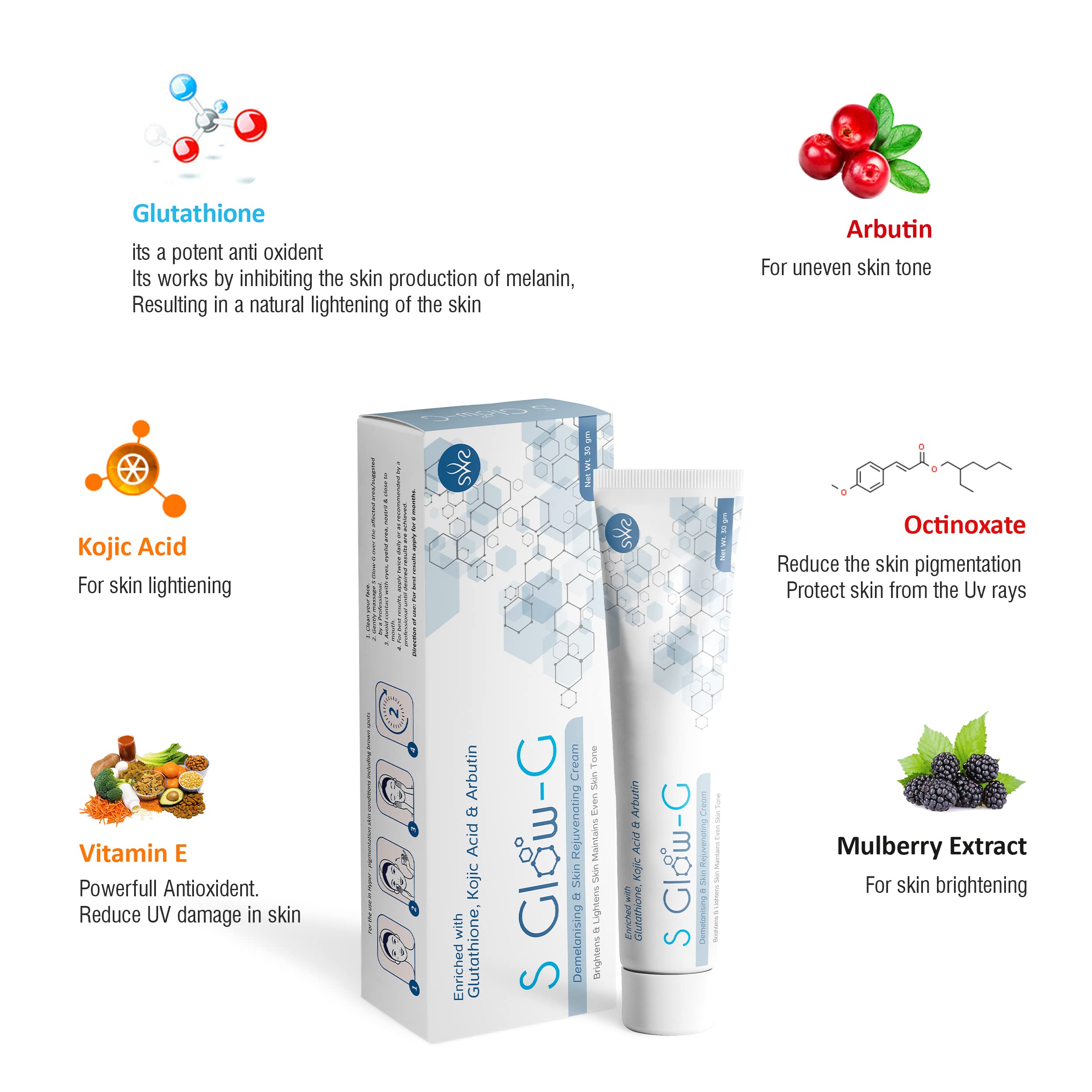 Dextron S Glow G Age Defense Face Cream with Vitamin C & Sunflower Oil - Anti-Aging Moisturizer for All Skin Types (Men & Women) 30g | Brightening, Hydrating & UV Protection | Perfect for Daily Skincare Routine & Night Care