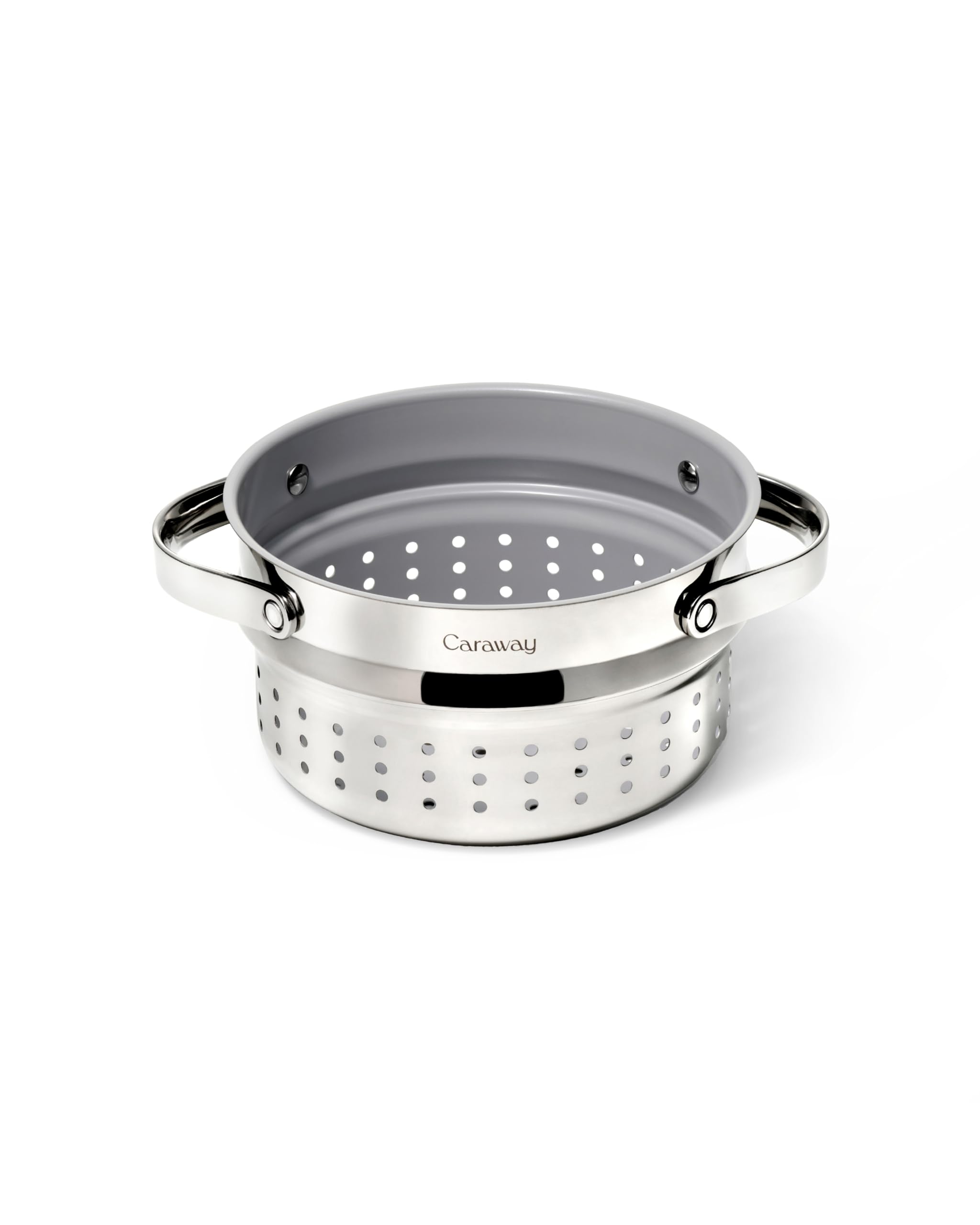 **Caraway Steamer – Stainless Steel Vegetable & Seafood Steamer with Non-Toxic Non-Stick Coating – Fits Dutch Ovens & Sauce Pans – Healthy Cooking for Veggies, Dumplings & Seafood – Perfect for Meal Prep & Family Dinners**