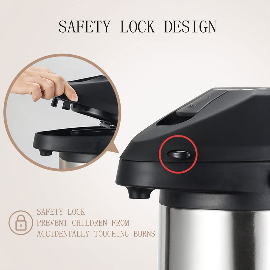 Premium Stainless Steel Thermal Coffee Carafe - 24-Hour Heat Retention, Large Capacity Double-Wall Vacuum Insulated Travel Kettle for Home & Office Use | Perfect for Camping, Road Trips & Daily Commute