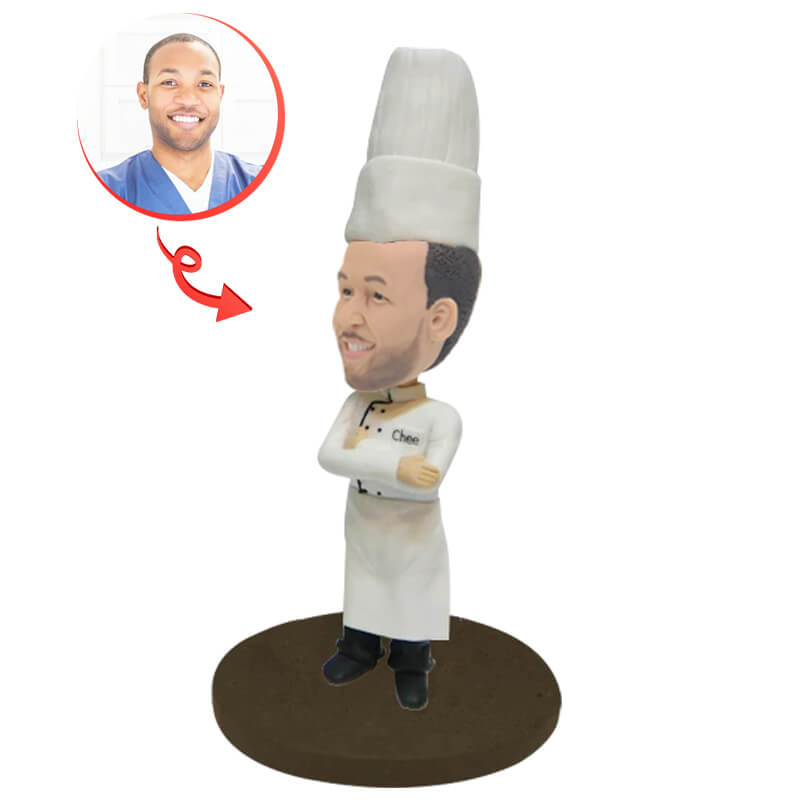 Custom Kitchen Chef Bobblehead - Personalized Cooking Gift for Chefs & Food Lovers - Perfect for Office Desk, Home Decor, or Restaurant Display