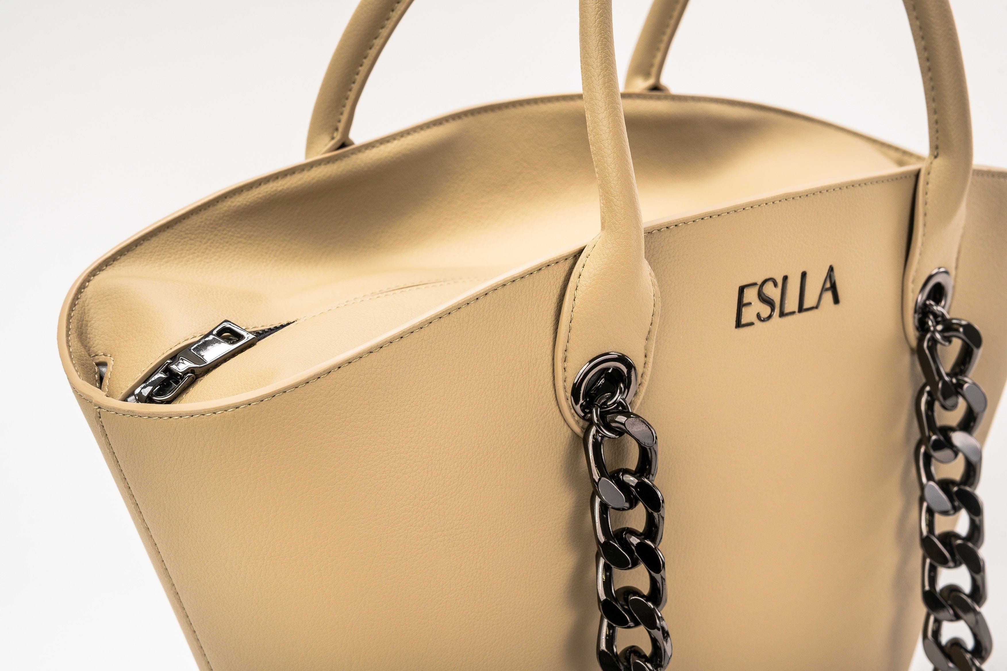 Seva Vegan Cactus Leather Tote Bag - Eco-Friendly Beige Sand Color - Perfect for Work, Travel & Everyday Use