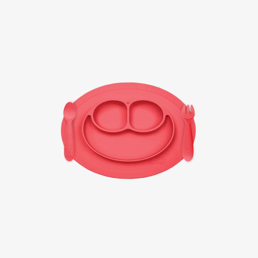 EZPZ Mini Feeding Set for Babies & Toddlers - BPA-Free Silicone Placemat with Built-in Plate & Spoon - Perfect for High Chairs, Travel & Mess-Free Mealtime