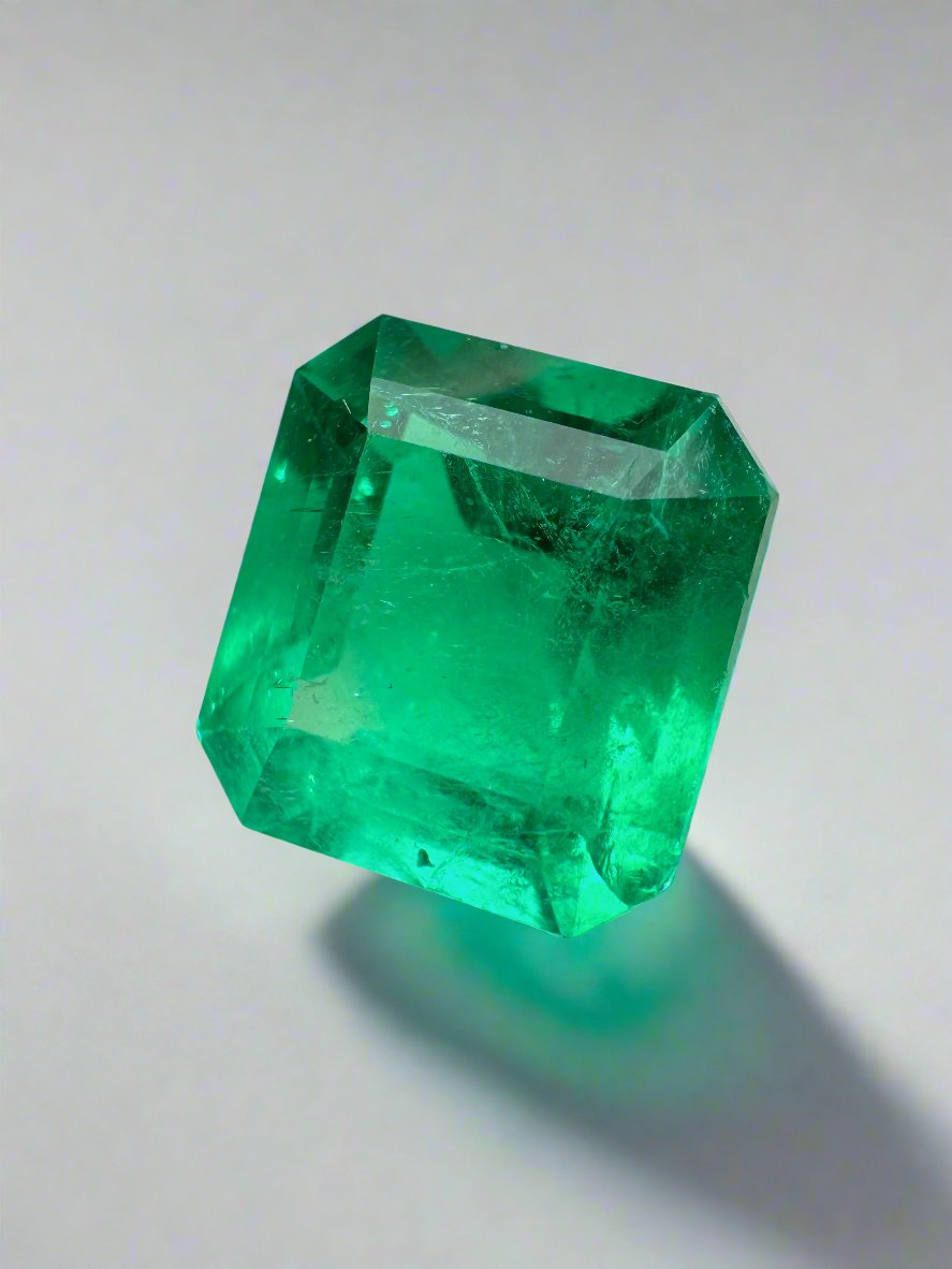 2.90 Carat Vivid Green Natural Loose Colombian Emerald - Emerald Cut Gemstone for Jewelry Making, Engagement Rings & Luxury Gifts