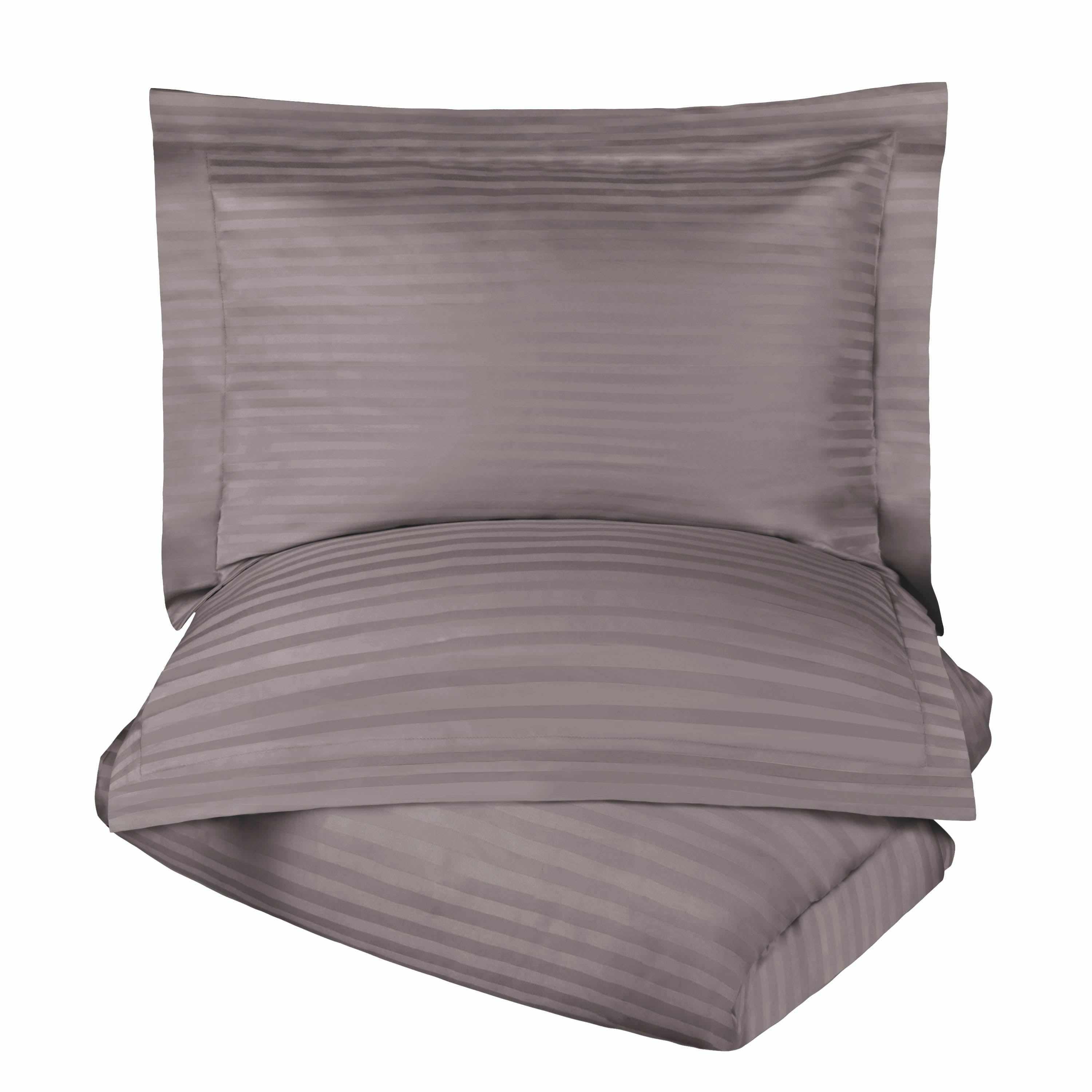 400 Thread Count Lightweight Stripe Egyptian Cotton Duvet Cover Set - Queen Size, Breathable & Soft Bedding for All Seasons - Perfect for Master Bedroom, Guest Room & Hotel Use