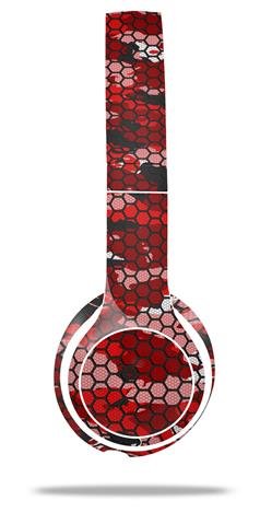 HEX Mesh Camo 01 Red Bright Decal Skin for Beats Solo 2 Wired Headphones (Headphones Not Included) - Perfect for Customization, Music Lovers & Fashion Accessories