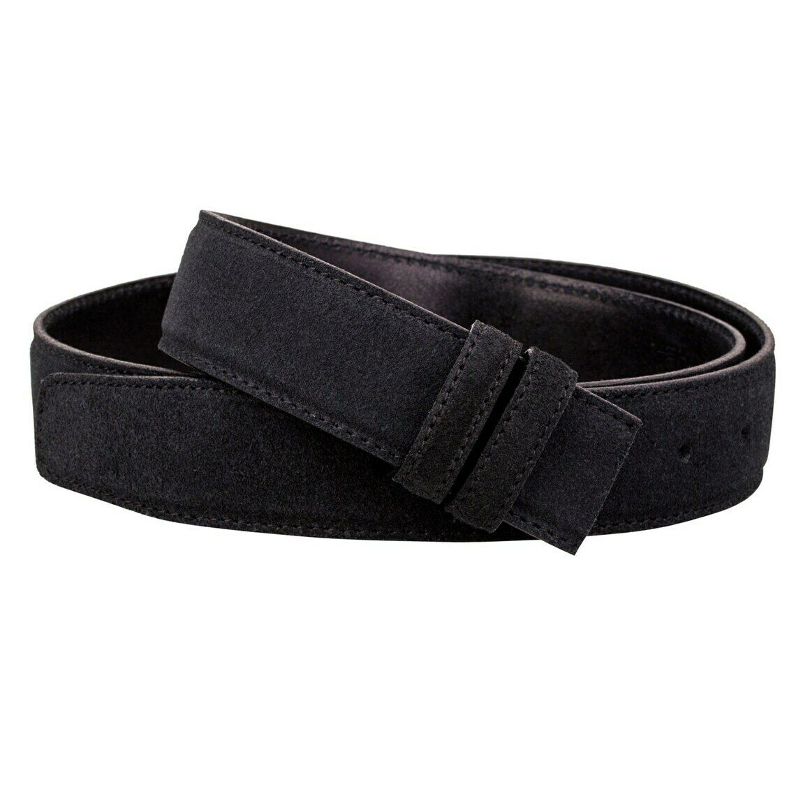 Genuine Black Suede Belt Strap for Dunhill Buckles - 35mm Width Italian Leather Replacement Belt for Men | Perfect for Business, Casual & Formal Wear