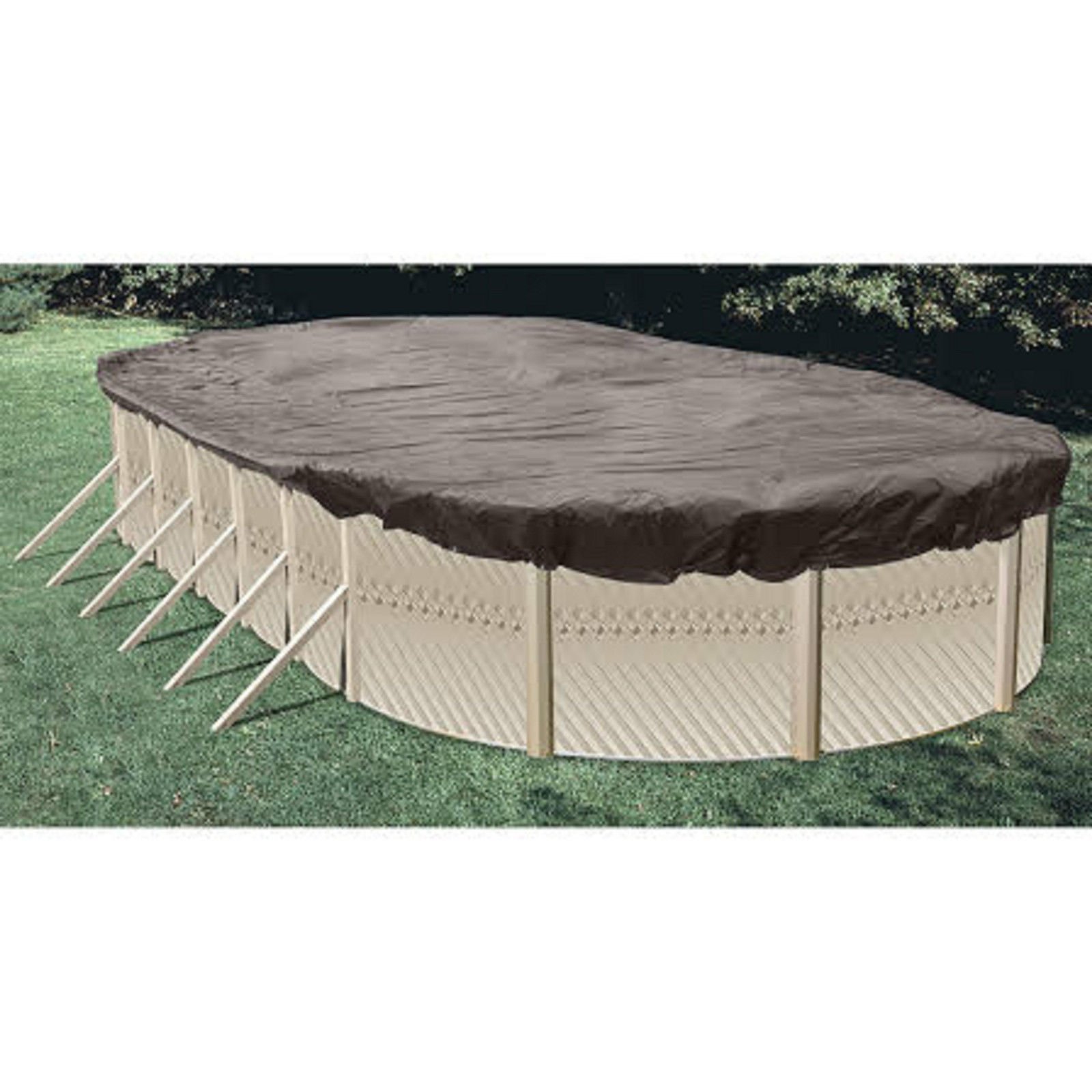 Swimline SD1834OV 18x34 FT Super Deluxe Above Ground Pool Winter Cover - Heavy Duty Protection for Inground & Outdoor Swimming Pools During Cold Seasons