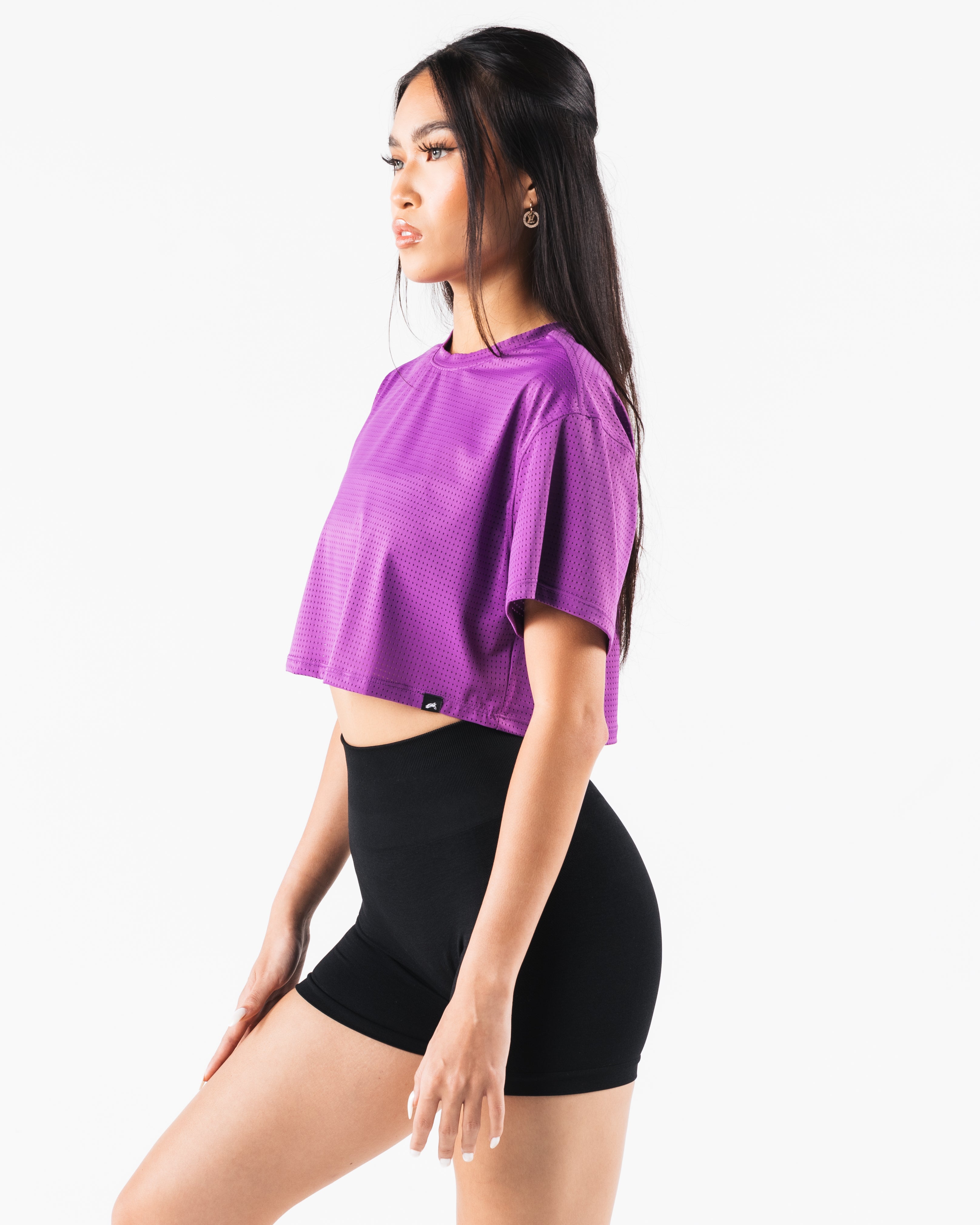 Stylish Margo Mesh Crop Tee Blaze - Trendy Women's Summer Fashion Top for Casual Outings & Music Festivals
