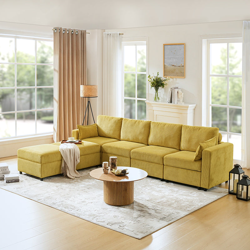 Amando Soft Storage Sectional Sofa - Modern L-Shaped Couch with Hidden Storage | Perfect for Small Spaces, Living Room & Apartment | Comfortable & Stylish Home Furniture